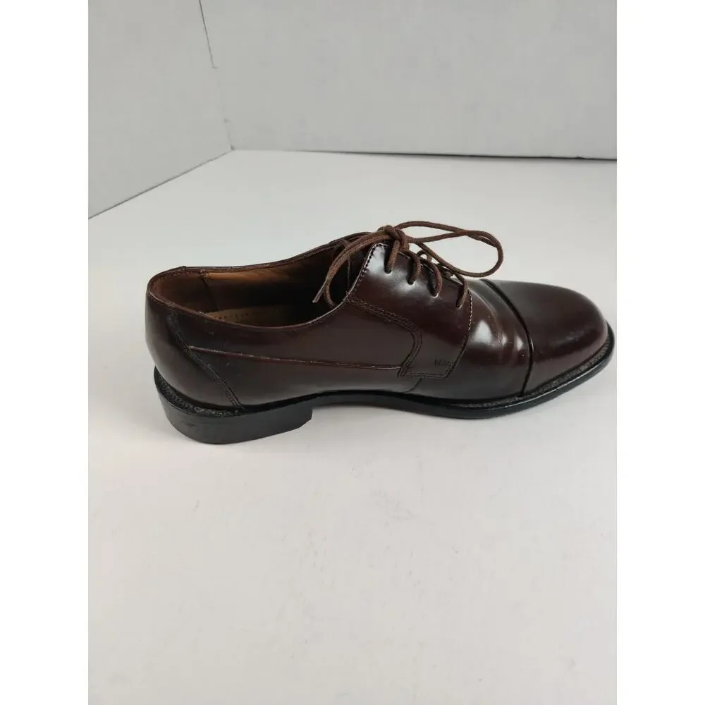 Bostonian Oxford Dress Shoes Men's Size 9 W Brown Leather Lace-Up Business
